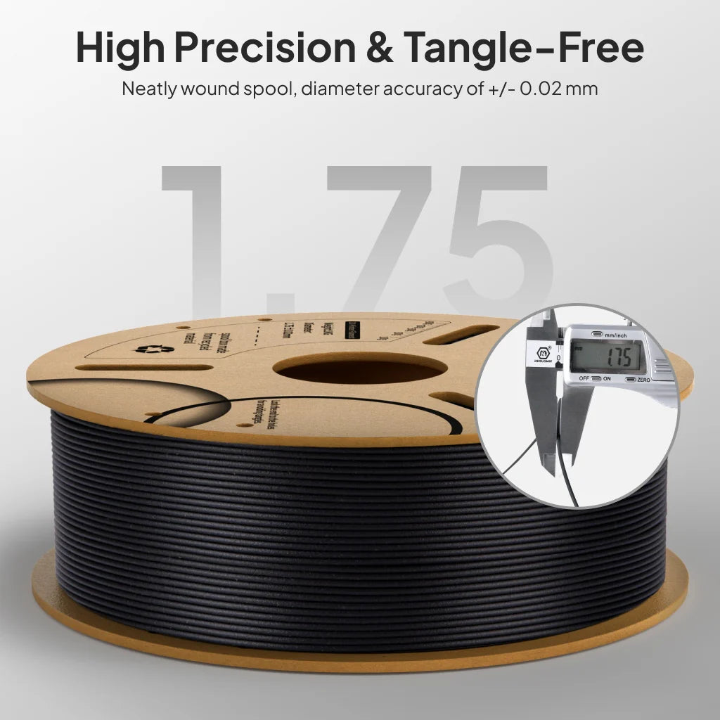 Filamento Elegoo PLA Carbon Fiber (PLA-CF) 1.75mm 1kg Preto